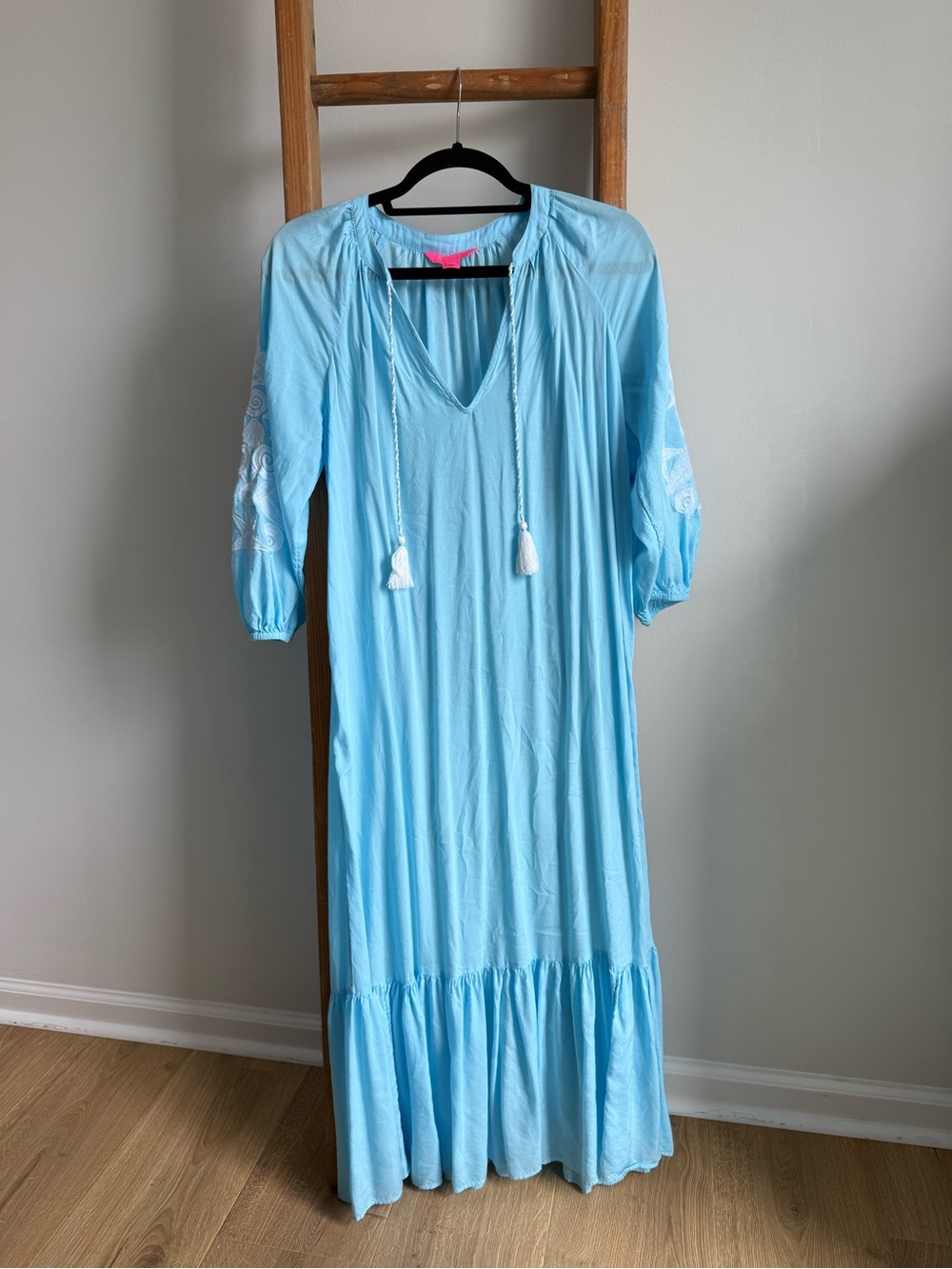 Lilly Pulitzer Embroidered Tassel Beach Cover‑Up/Dress – XXS/XS